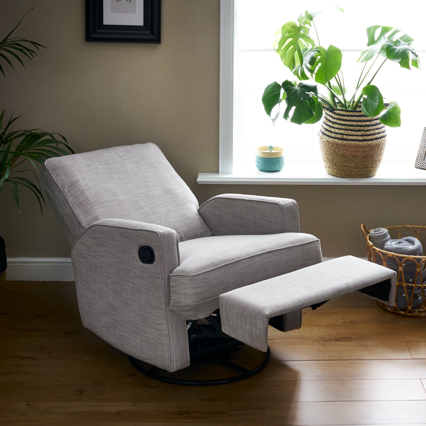 Madison Swivel Glider Recliner Chair – Pebble