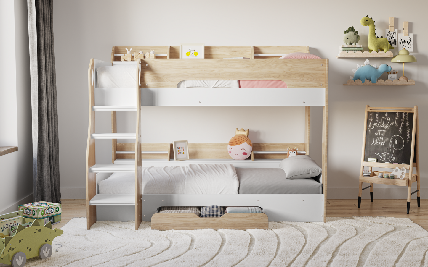 Flair Flick Bunk Bed  With Shelves And Draw