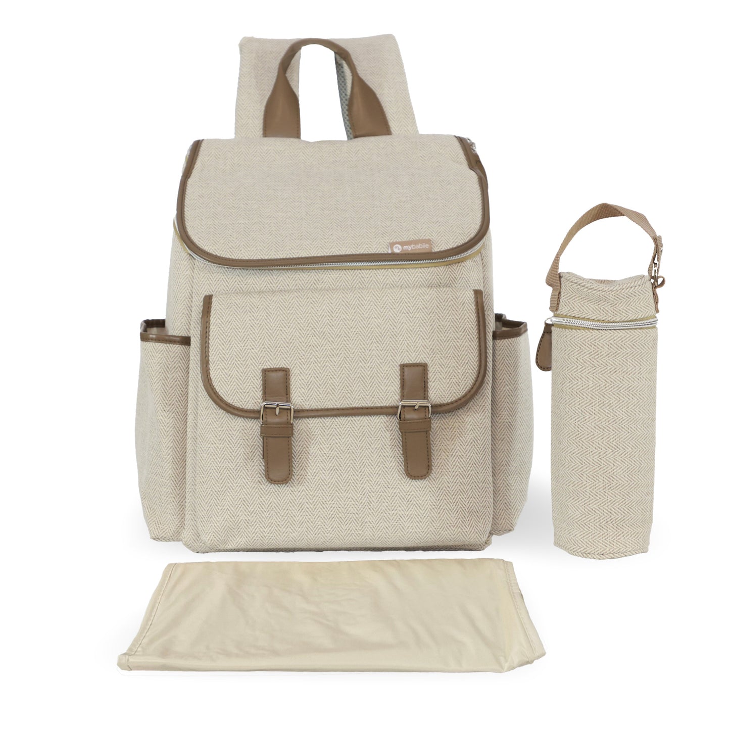 Backpack Changing Bag (Oatmeal Herringbone)