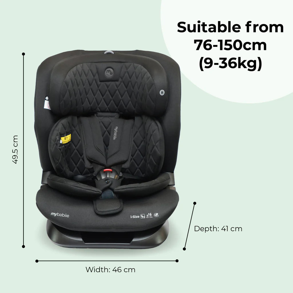 MBCS123 i-Size (76-150cm) Car Seat - Black Melange