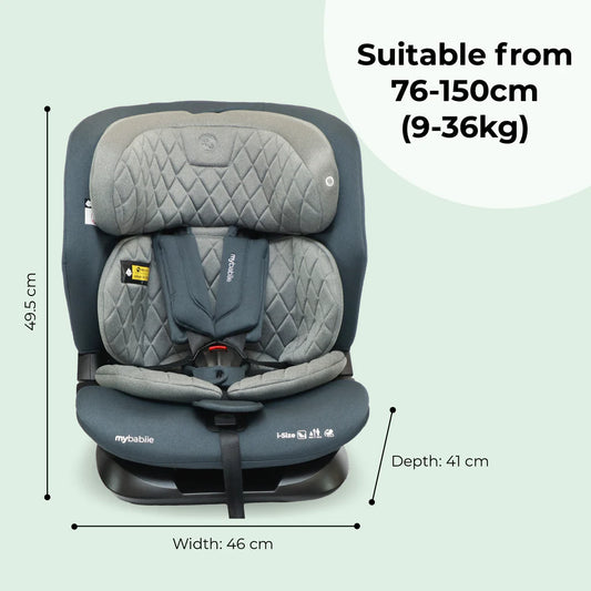 MBCS123 i-Size (76-150cm) Car Seat - Slate Blue