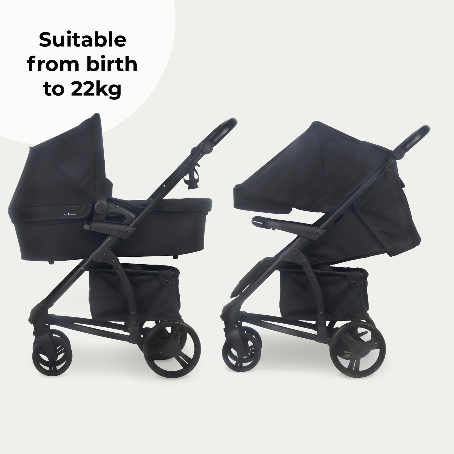 MB200 2-in-1 Pushchair & Carrycot - Onyx Black