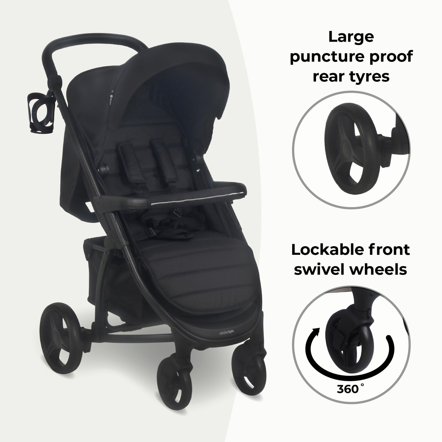 MB200 2-in-1 Pushchair & Carrycot - Onyx Black