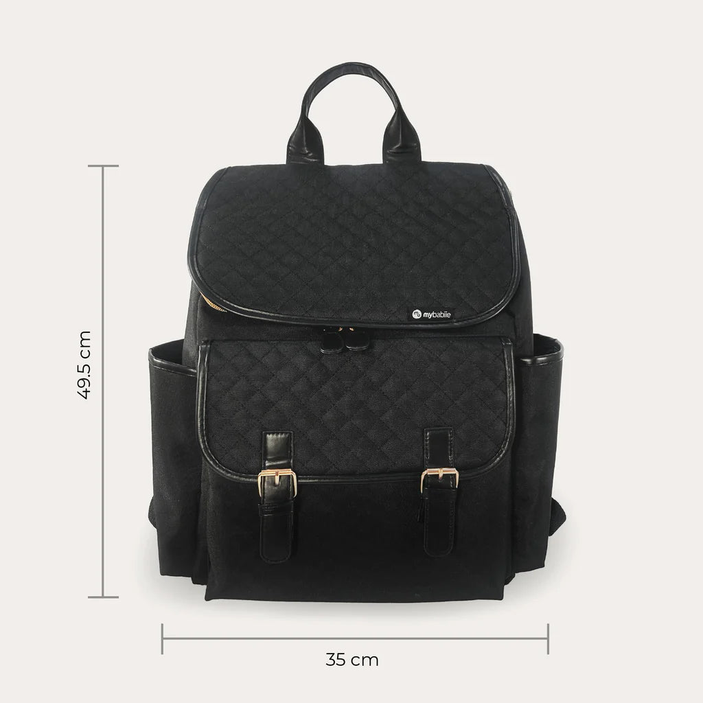 Backpack Changing Bag - Black Quilted