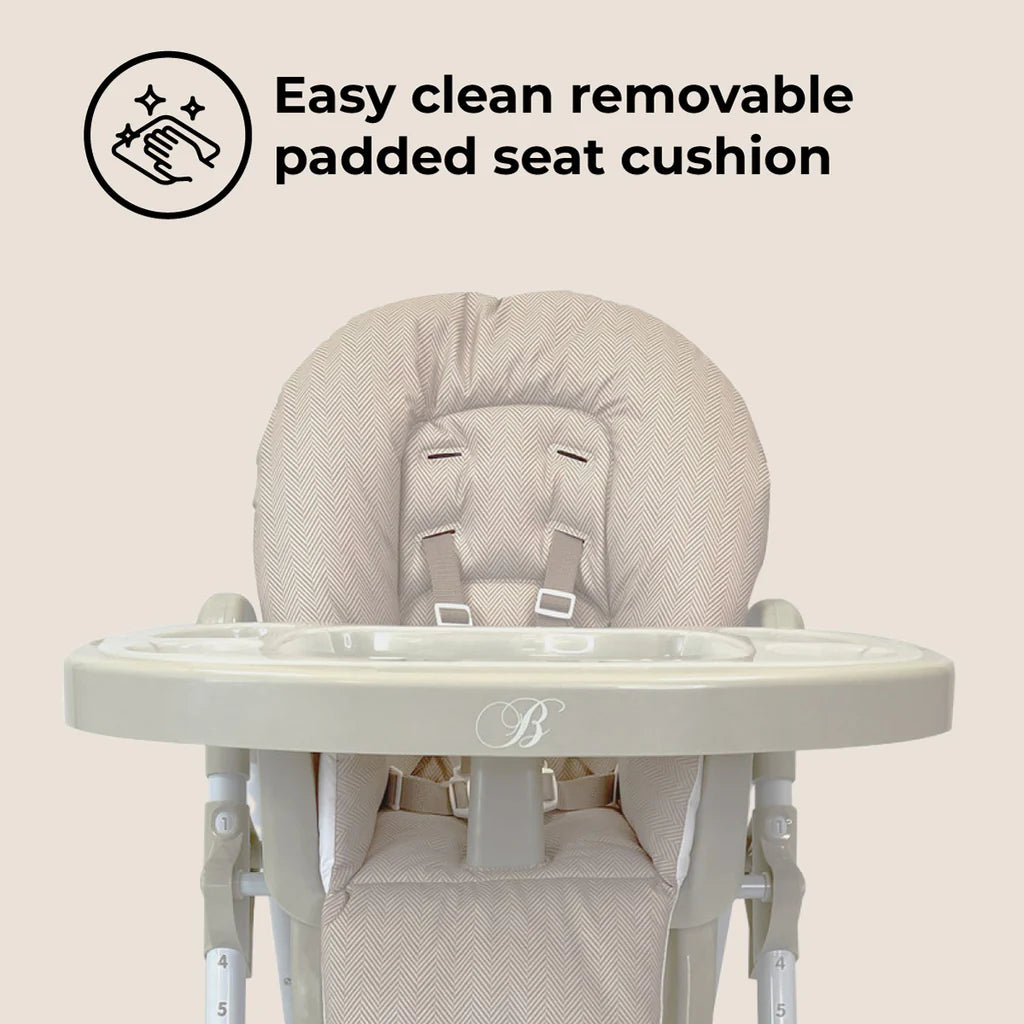 MBHC8 Premium Highchair - Oatmeal Herringbone