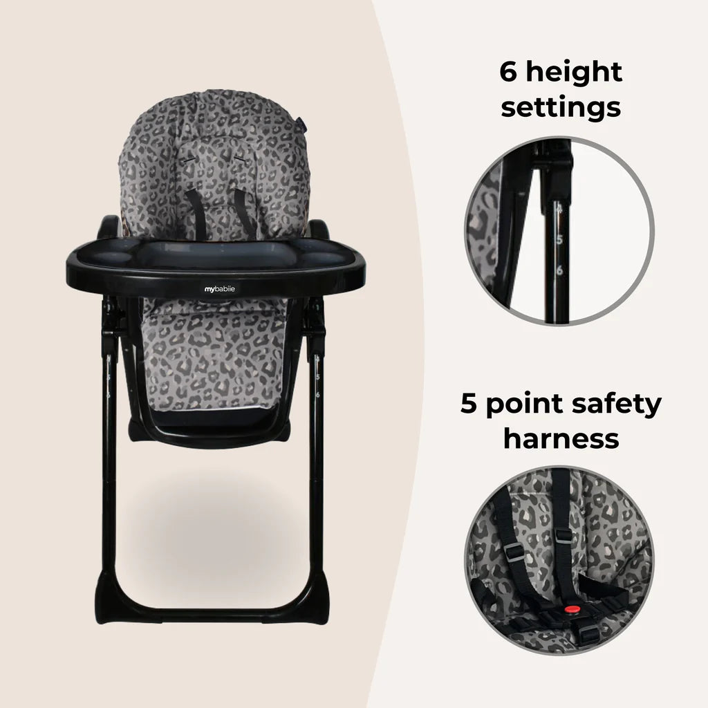 MBHC8 Premium Highchair - Black Leopard