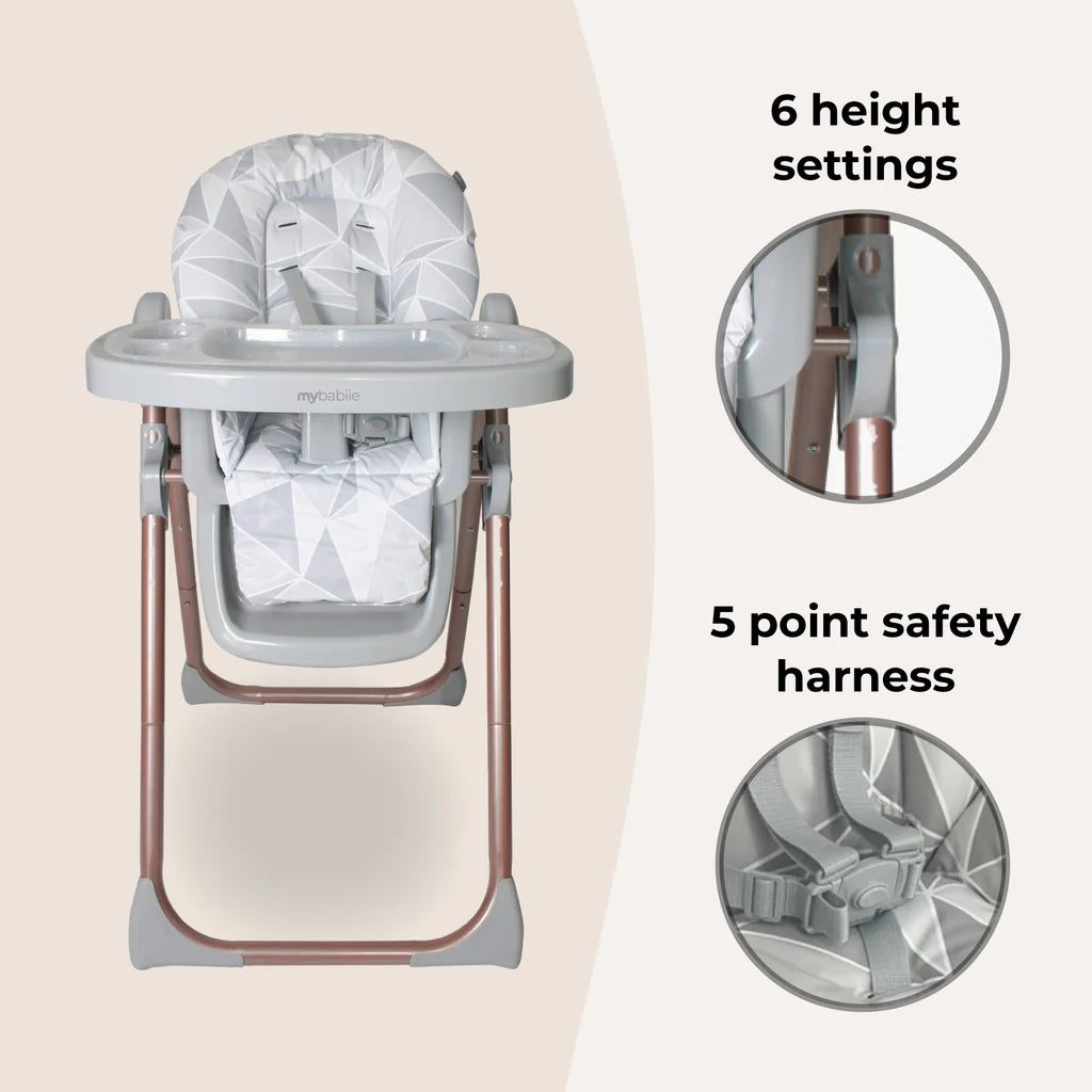 MBHC8 Premium Highchair - Rose Gold Grey