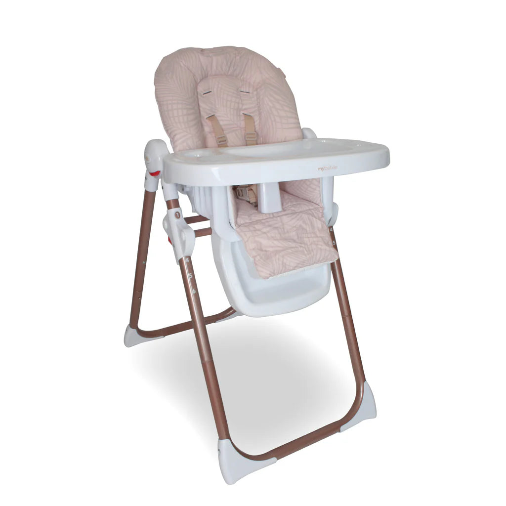 MBHC8 Premium Highchair - Rose Gold Blush Tropical