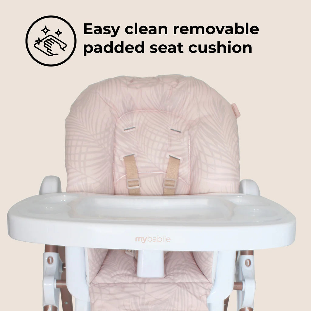 MBHC8 Premium Highchair - Rose Gold Blush Tropical