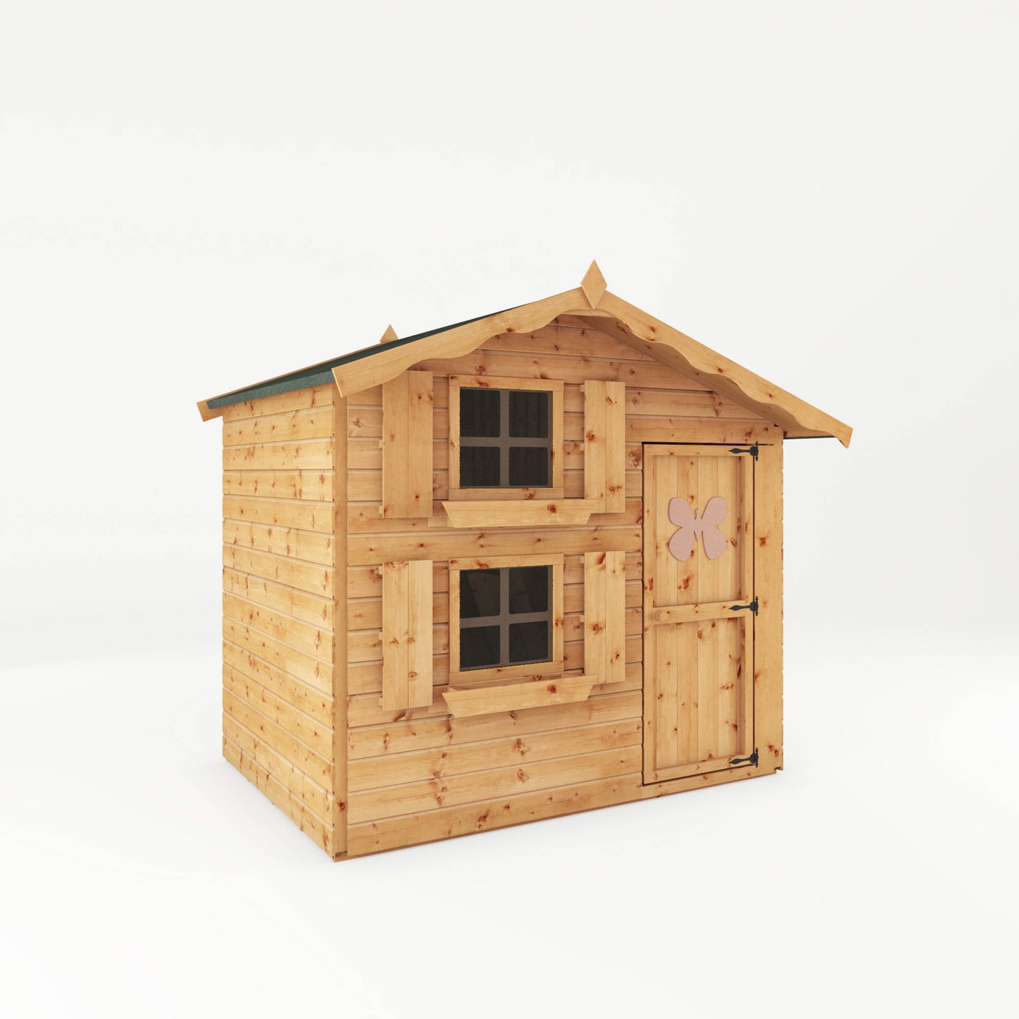 Double Story Snowdrop Apex Wooden Playhouse with Loft