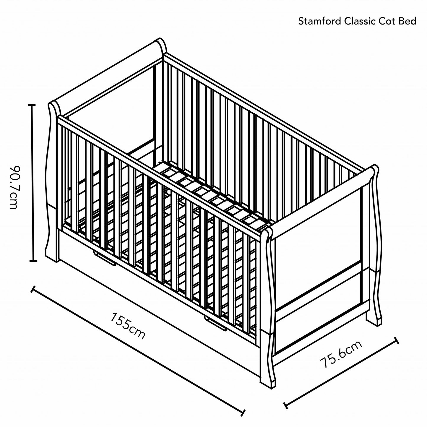 Stamford Classic Sleigh Cot Bed