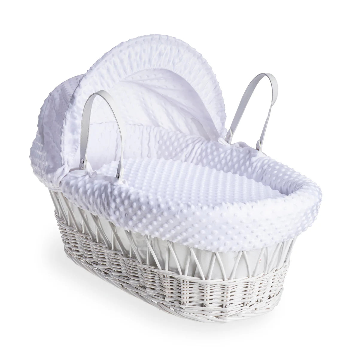 Dimple White Wicker Moses Basket