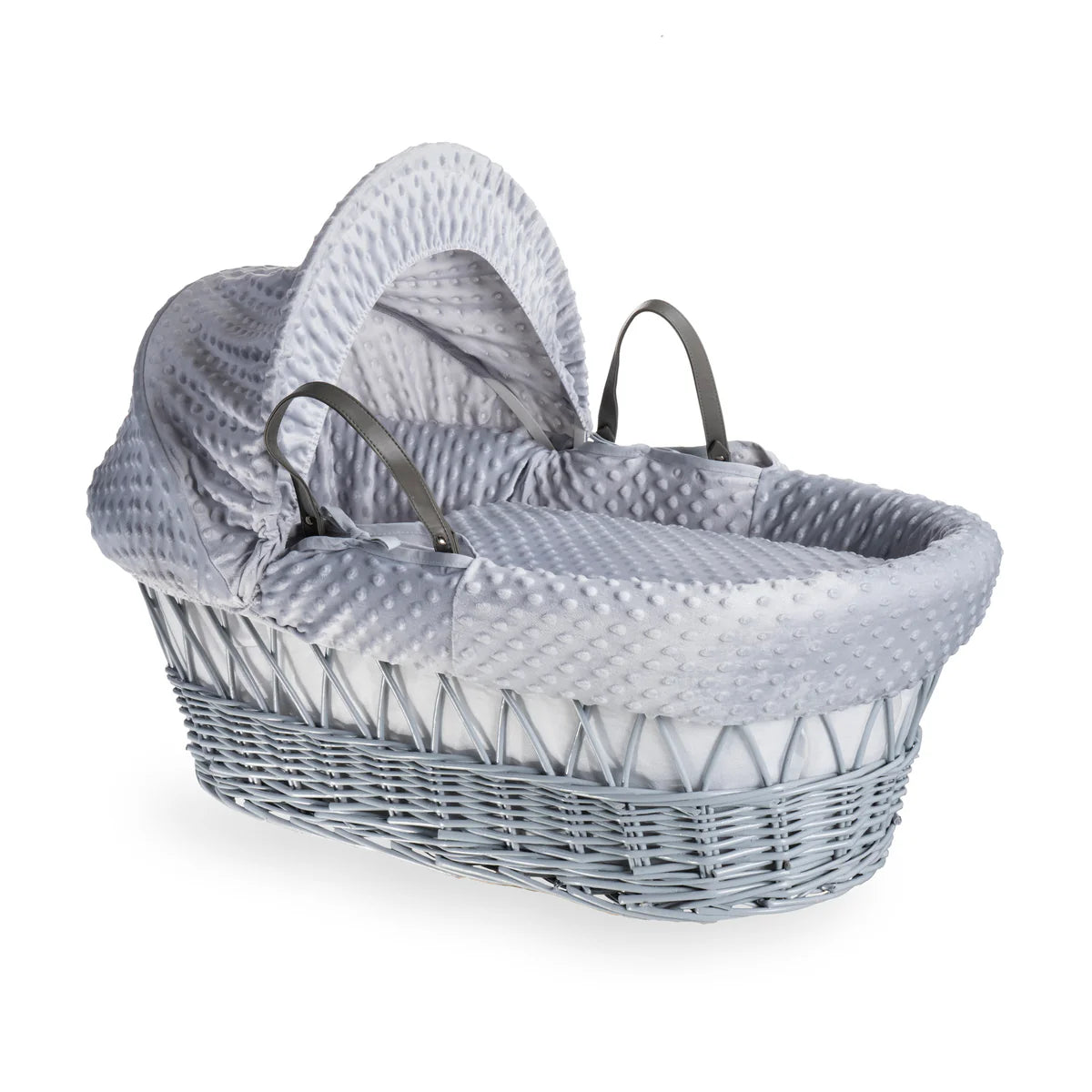 Dimple Grey Wicker Moses Basket