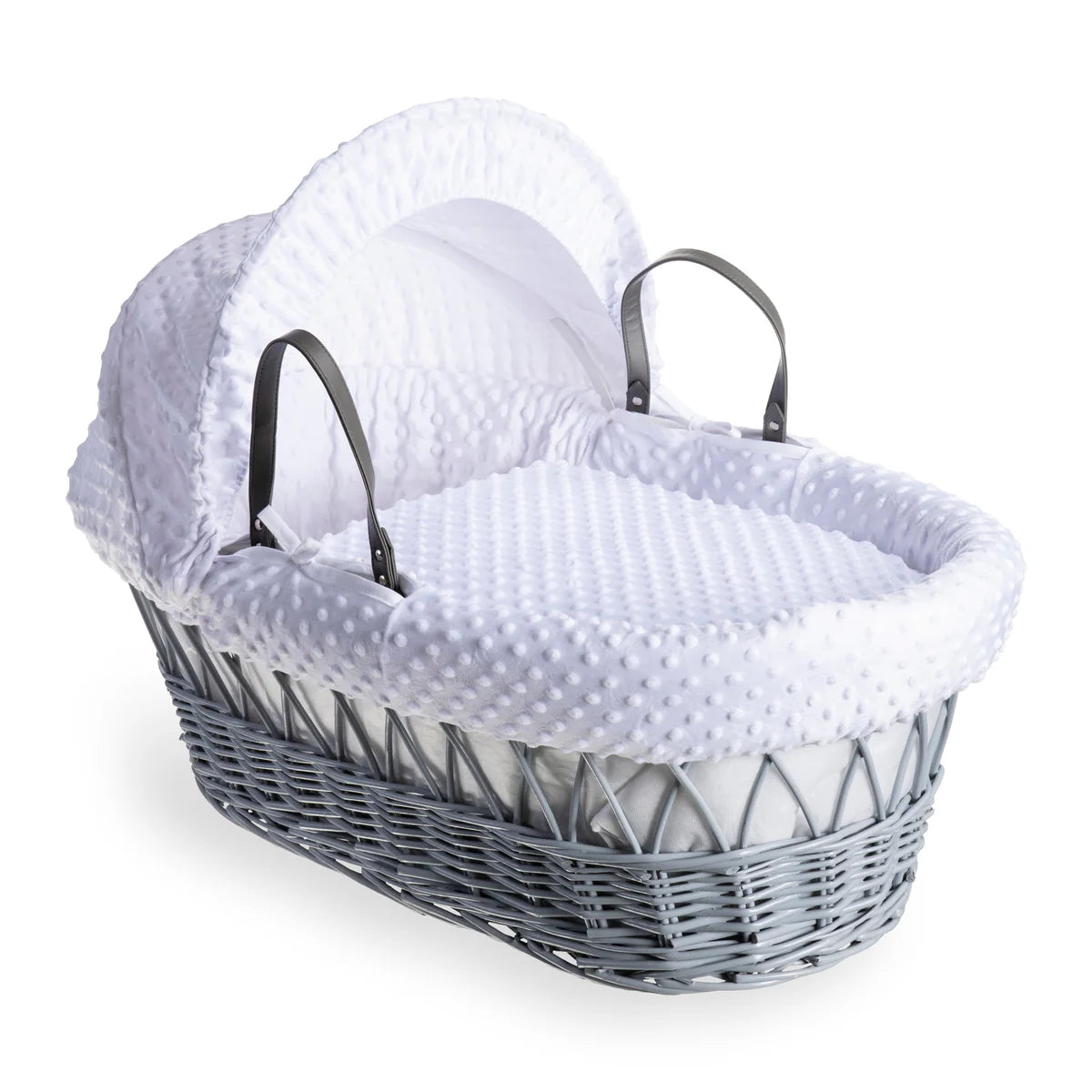 Dimple Grey Wicker Moses Basket