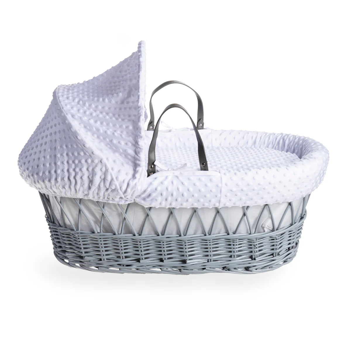 Dimple Grey Wicker Moses Basket