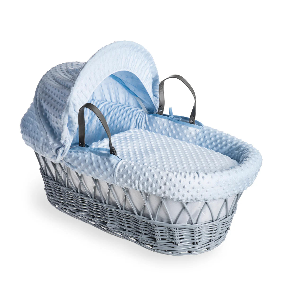 Dimple Grey Wicker Moses Basket