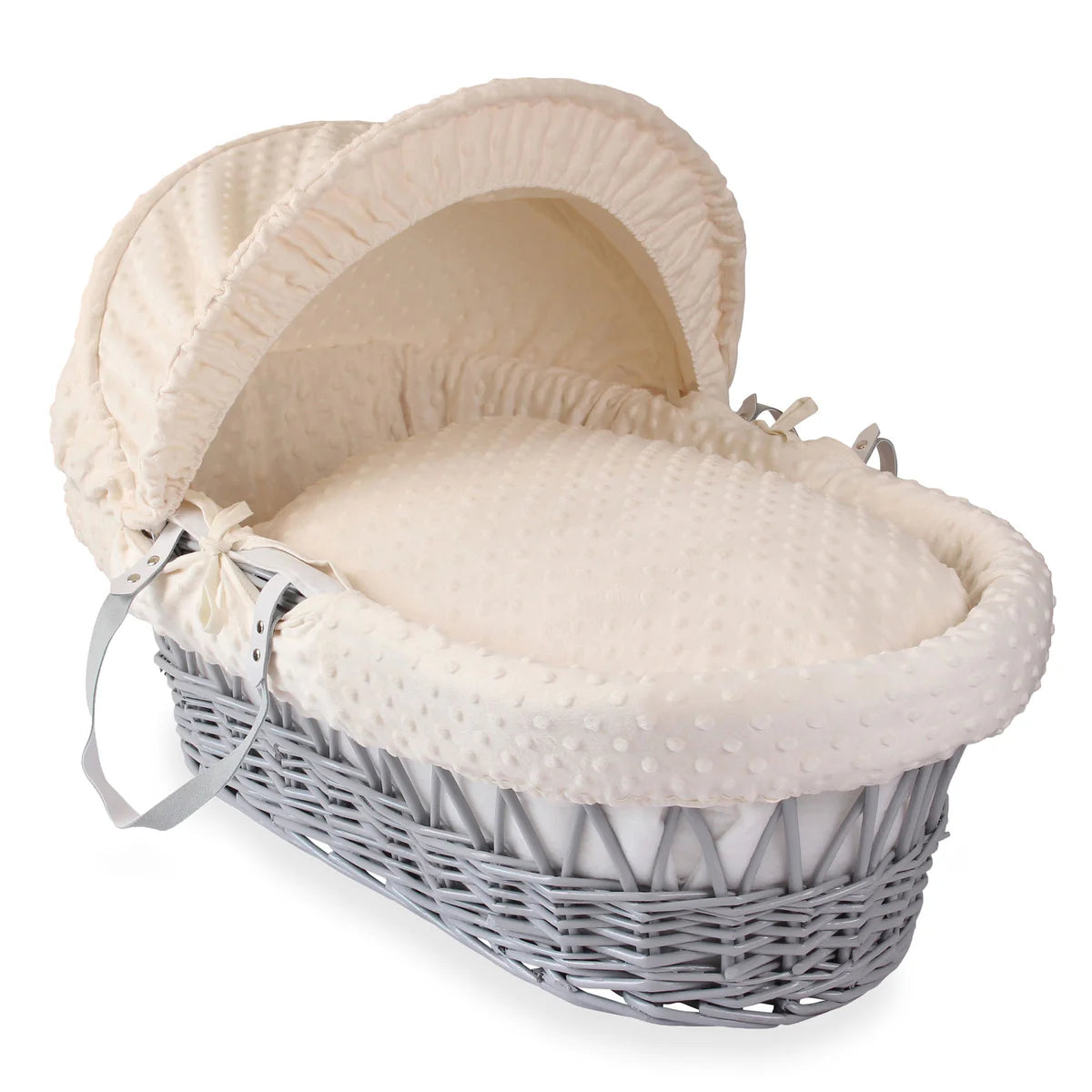 Dimple Grey Wicker Moses Basket