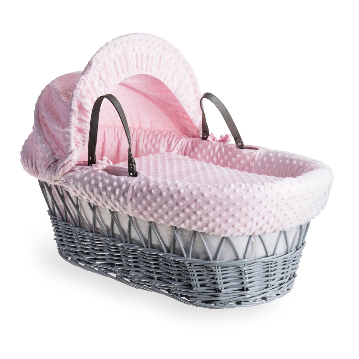 Dimple Grey Wicker Moses Basket