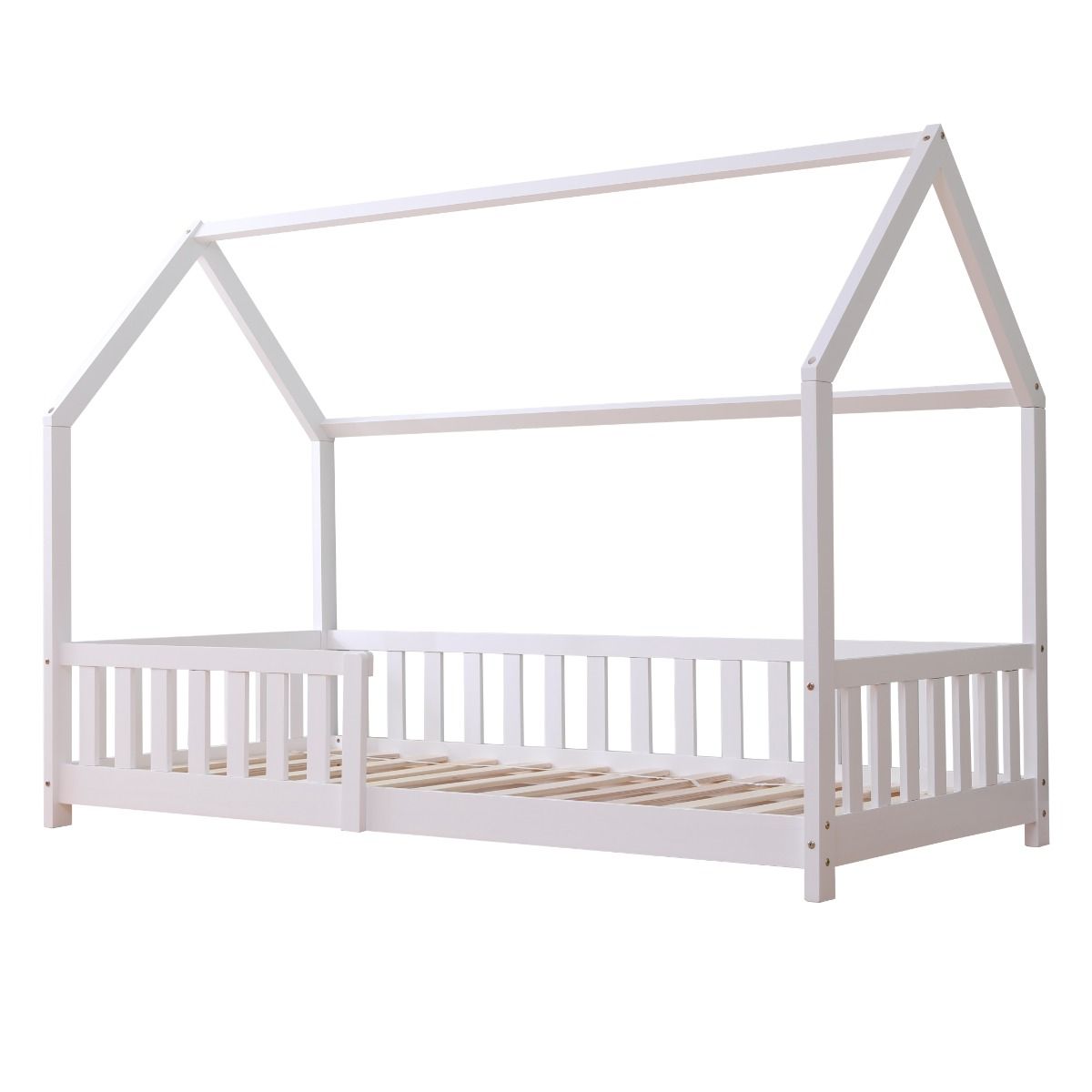 Flair White Wooden Explorer Playhouse Bed With Rails