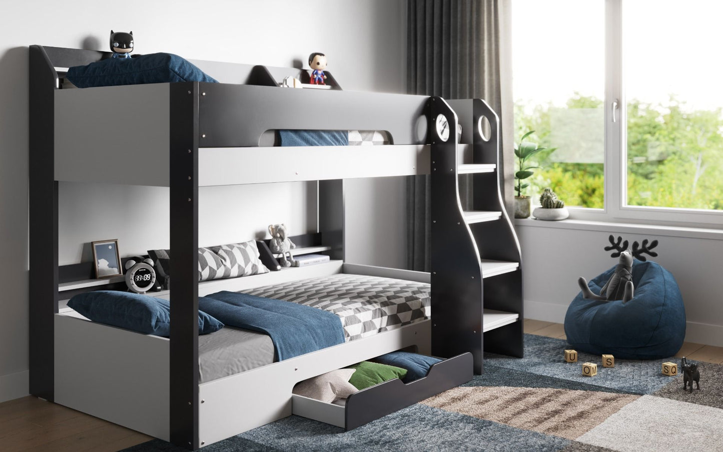 Flair Flick Bunk Bed  With Shelves And Draw