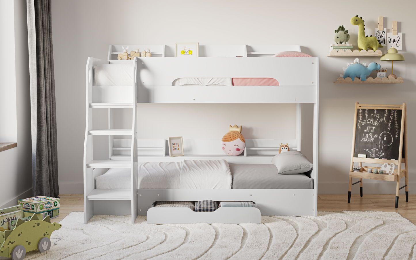 Flair Flick Bunk Bed  With Shelves And Draw