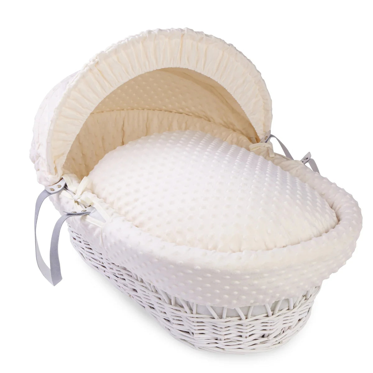 Dimple White Wicker Moses Basket