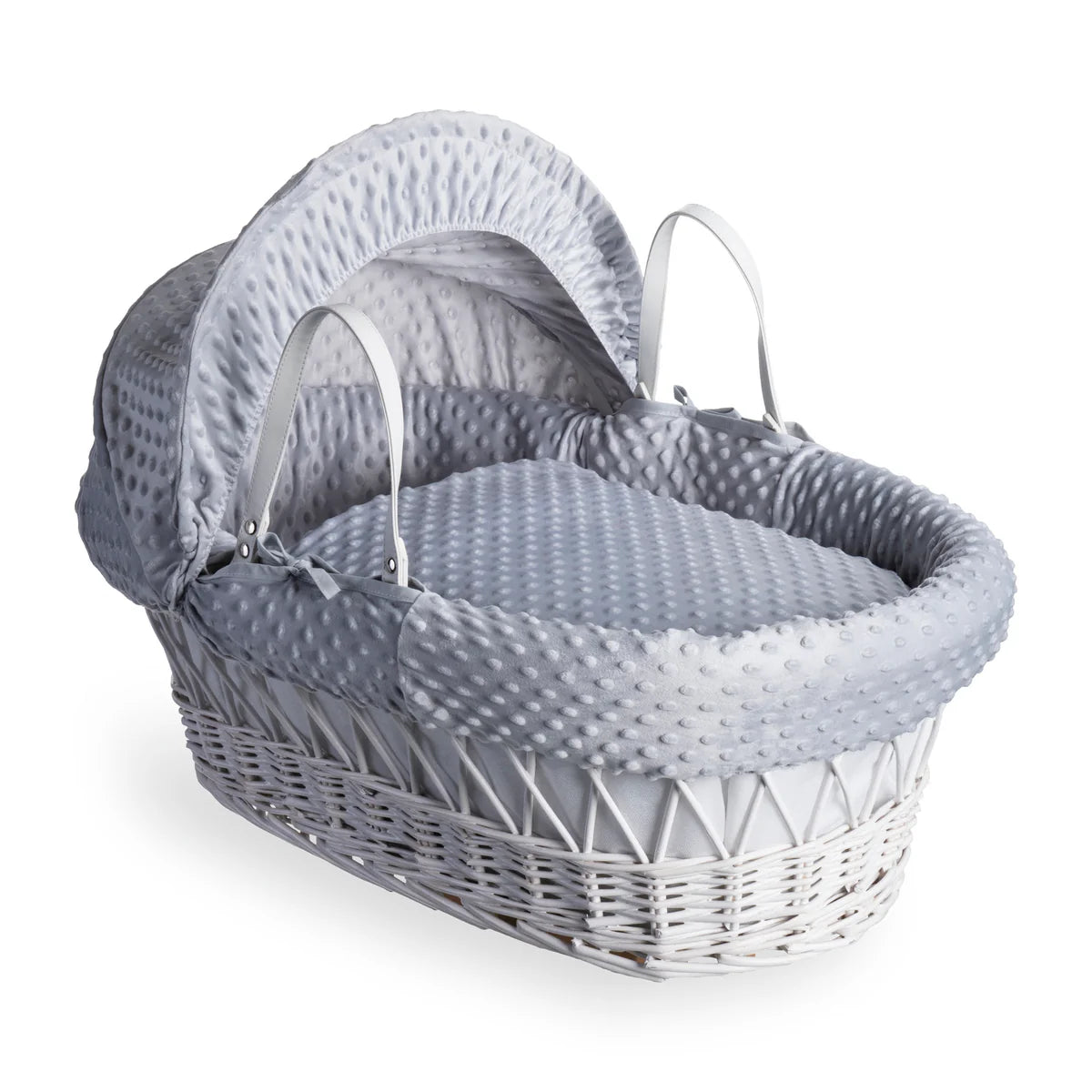 Dimple White Wicker Moses Basket