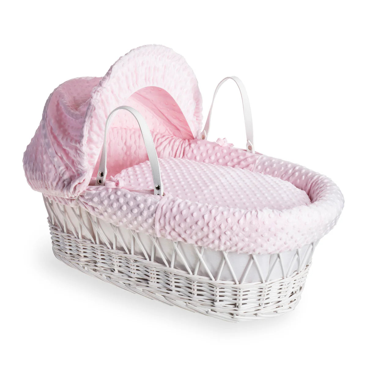 Dimple White Wicker Moses Basket